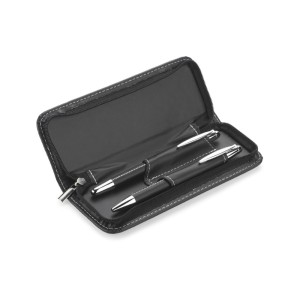 Coffret écriture ELEGANCE noir gravé personnalisé | Apothiclick