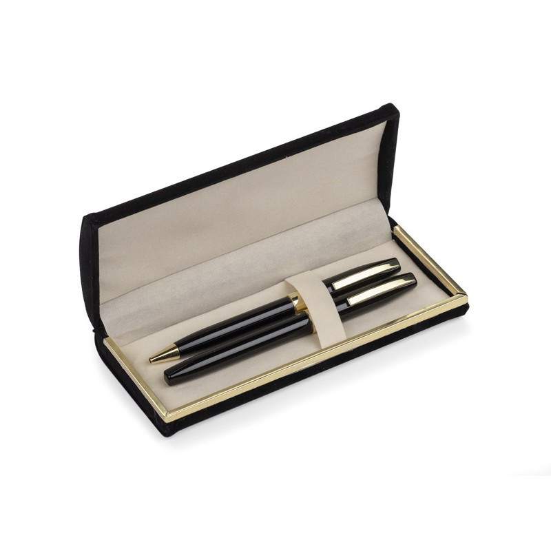 Coffret écriture ARIZONA noir doré personnalisé | Apothiclick