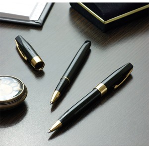 Coffret écriture ARIZONA noir doré personnalisé | Apothiclick