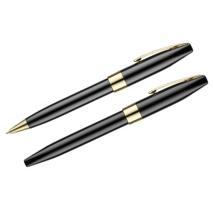 Coffret écriture ARIZONA noir doré personnalisé | Apothiclick