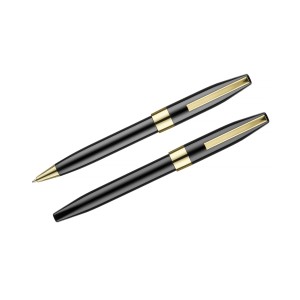 Coffret écriture ARIZONA noir doré personnalisé | Apothiclick