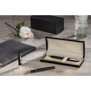 Coffret écriture ARIZONA noir doré personnalisé | Apothiclick