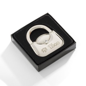 Accroche-sac LADY argent personnalisé gravure | Apothiclick