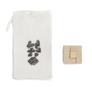 Puzzle CUBE bois avec sac coton personnalisé | Apothiclick
