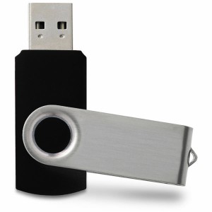 Clé USB TWISTER 8 Go noire personnalisable gravure | Apothiclick