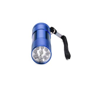 Lampe de poche RAY 9 LED bleue personnalisable gravure | Apothiclick