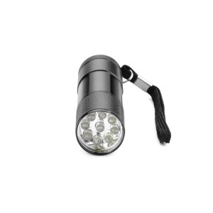 Lampe de poche RAY 9 LED noire personnalisable gravure | Apothiclick