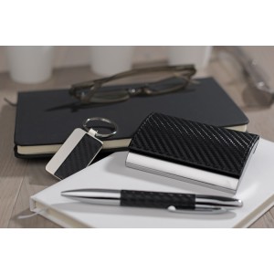 Coffret cadeau JOE noir personnalisé (stylo + porte-clés + porte-cartes) | Apothiclick