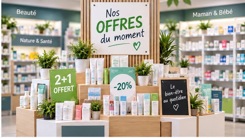 Merchandising et mise en avant promotionnelle dans une pharmacie