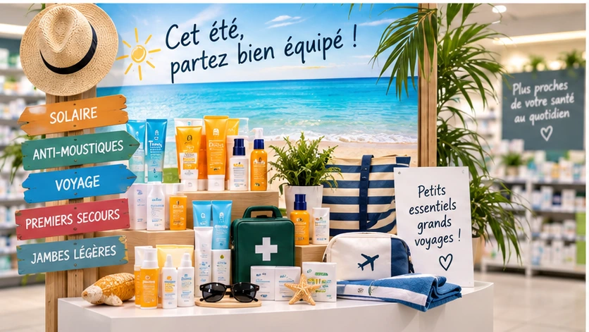 Animation commerciale été et vacances dans une pharmacie