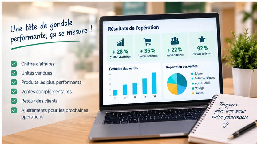 Analyse des résultats d'une tête de gondole en pharmacie